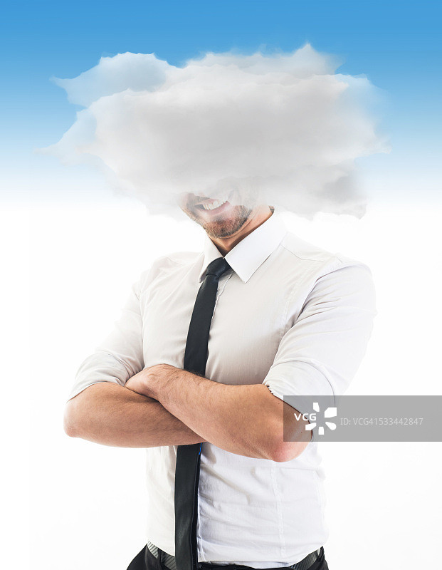 满脑子想法的快乐商人图片素材