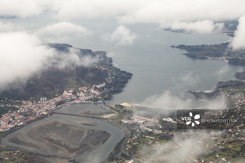 贝坦索斯河口的航拍景色图片素材