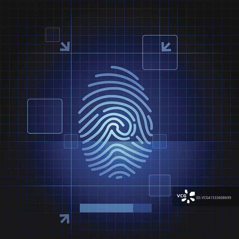 蓝色指纹图片素材