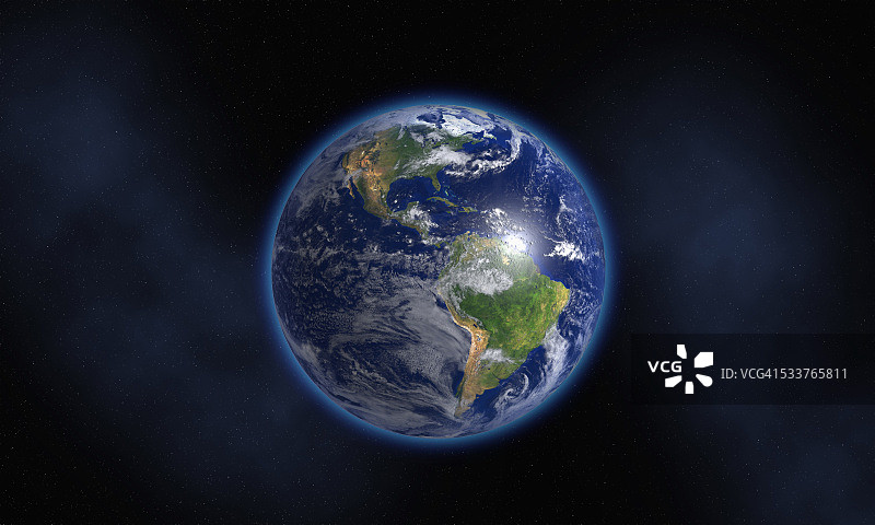 漂浮在太空中的发光地球图片素材