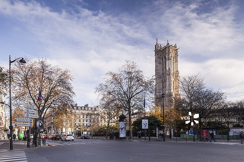 法国巴黎的圣雅克塔图片素材