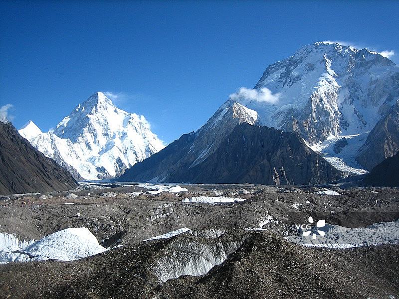 从 Concordia 观赏 K2 乔戈里峰和布洛阿特峰图片素材