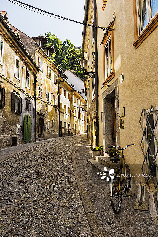 卢布尔雅那的自行车图片素材