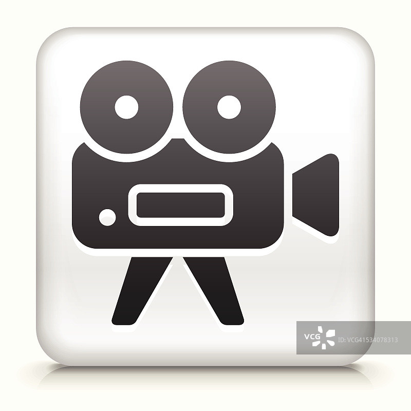 带有摄像机的方形按钮图片素材