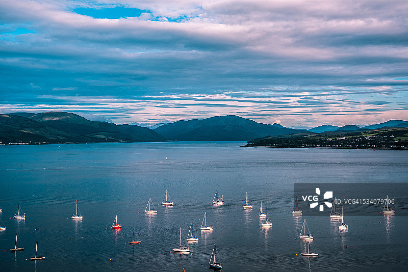 阿盖尔山的壮丽日落图片素材