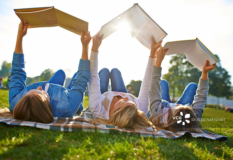 阳光下的读者图片素材