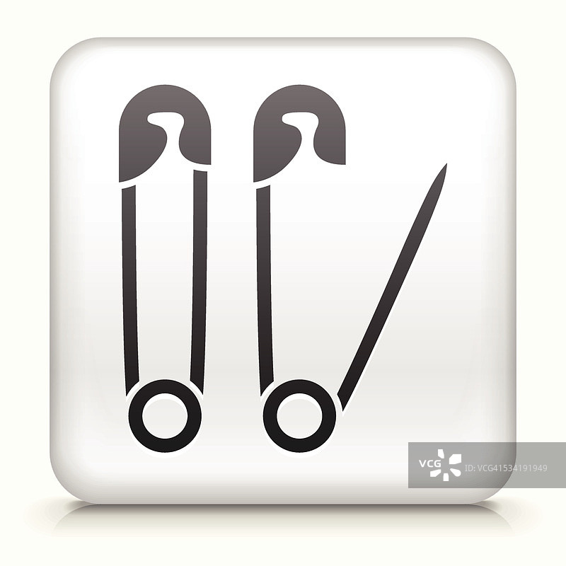 针脚方形按钮免版税矢量艺术图片素材