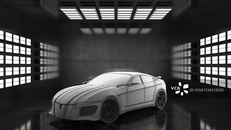 一般概念跑车在工作室图片素材