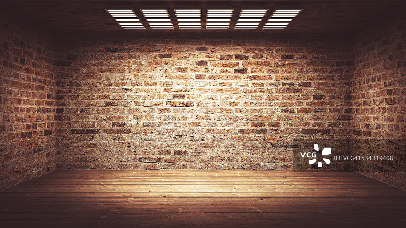 黑暗、幽灵般的空办公室或地下室房间图片素材