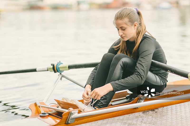单人划艇训练图片素材