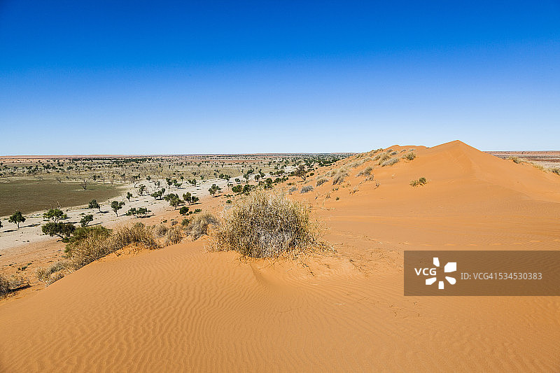 从伯兹维尔附近的“大红沙丘”眺望图片素材