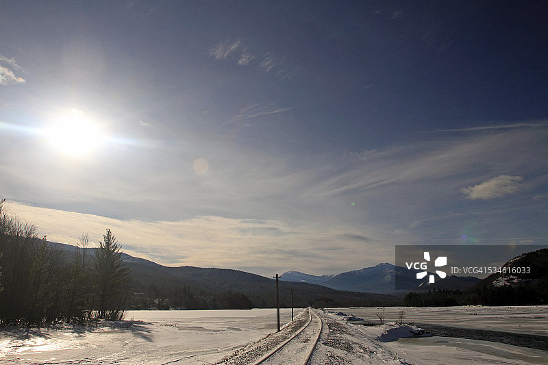 新罕布什尔州冬季铁路图片素材