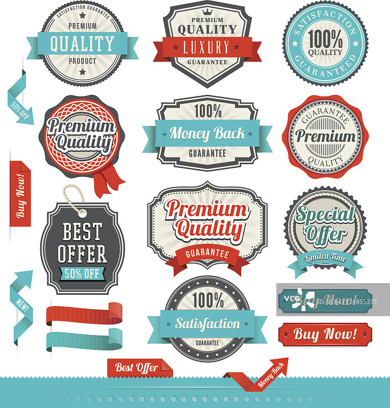 徽章和丝带套装图片素材