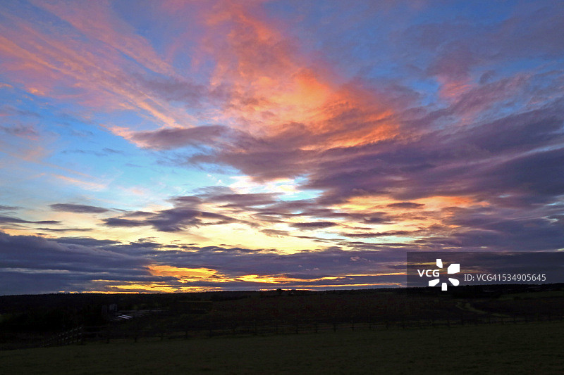 戏剧性的日落的天空图片素材