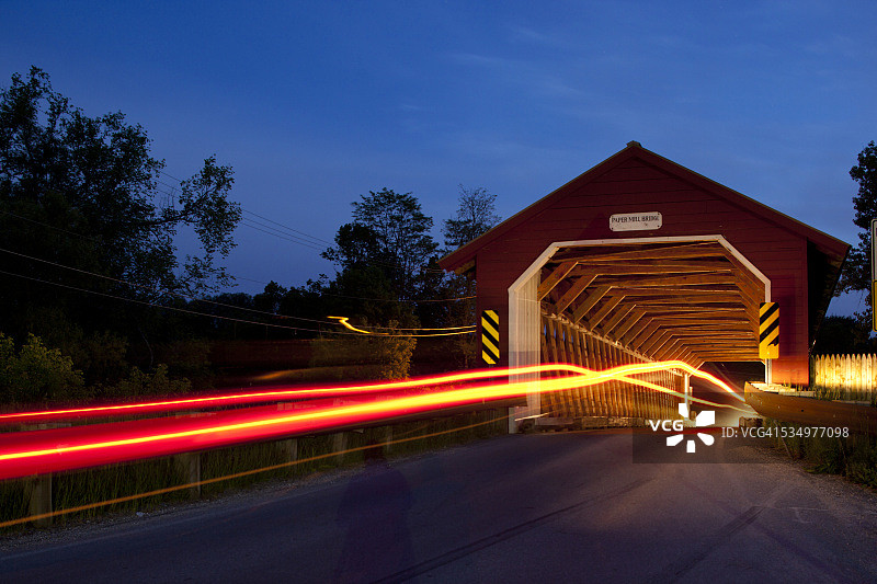 本宁顿廊桥，佛蒙特州图片素材