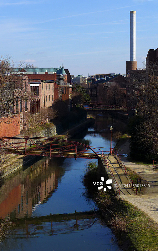 华盛顿特区乔治敦的切萨皮克和俄亥俄运河图片素材