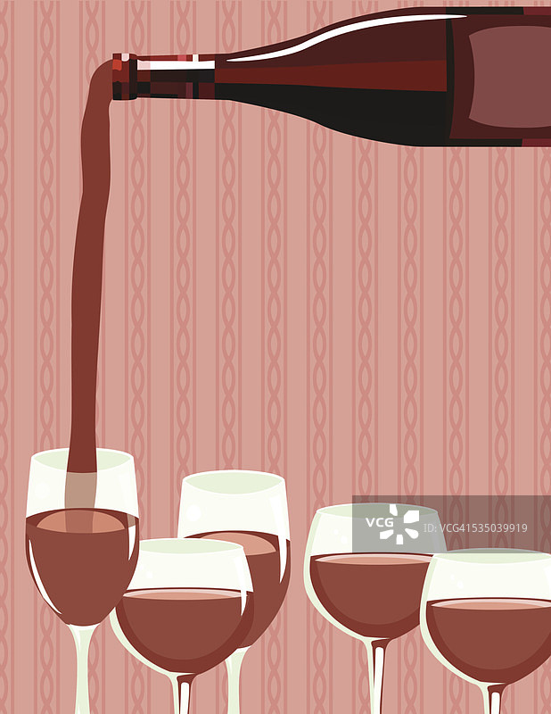 复古葡萄酒倒入酒杯中图片素材