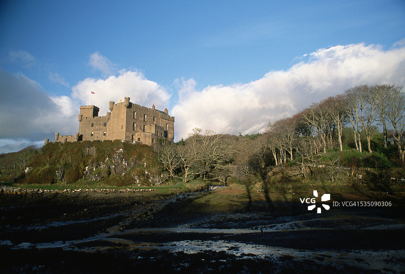 邓韦根城堡景色，苏格兰图片素材