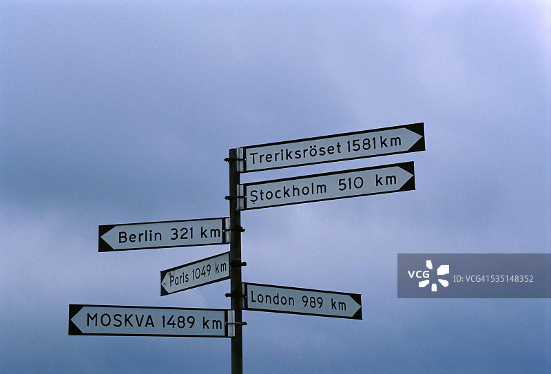 瑞典马尔默市的方向指示牌图片素材