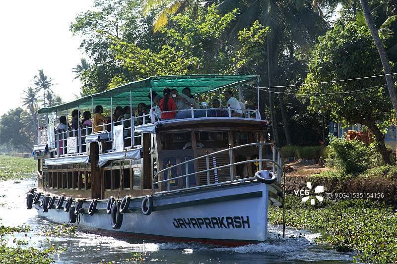 印度喀拉拉邦阿拉普扎的游船图片素材