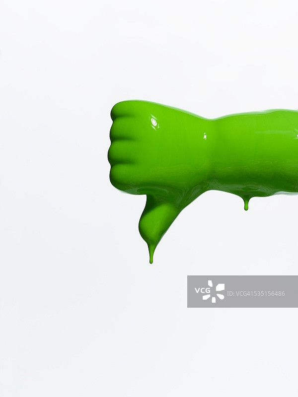 手拇指朝下。图片素材