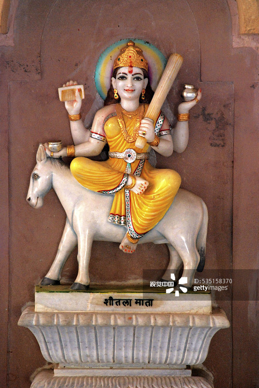 印度希特拉·玛塔女神雕像图片素材