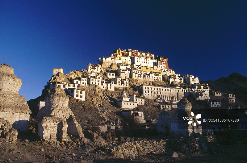 印度查谟和克什米尔的提克赛寺图片素材