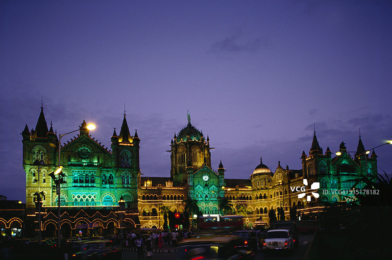 印度孟买贾特拉帕蒂·希瓦吉终点站独立50周年纪念图片素材