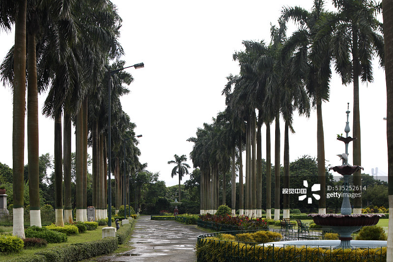 印度西孟加拉邦加尔各答伊甸园内的喷泉图片素材