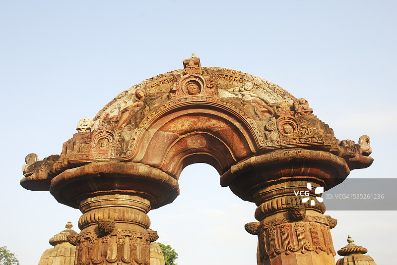 穆克特斯瓦神庙的雕刻入口，布巴内斯瓦尔，奥里萨邦，印度图片素材