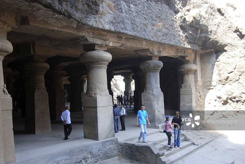 印度马哈拉施特拉邦的象岛石窟图片素材