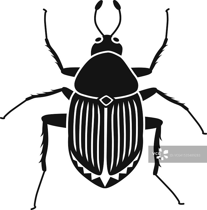 黑白日本甲虫矢量图图片素材