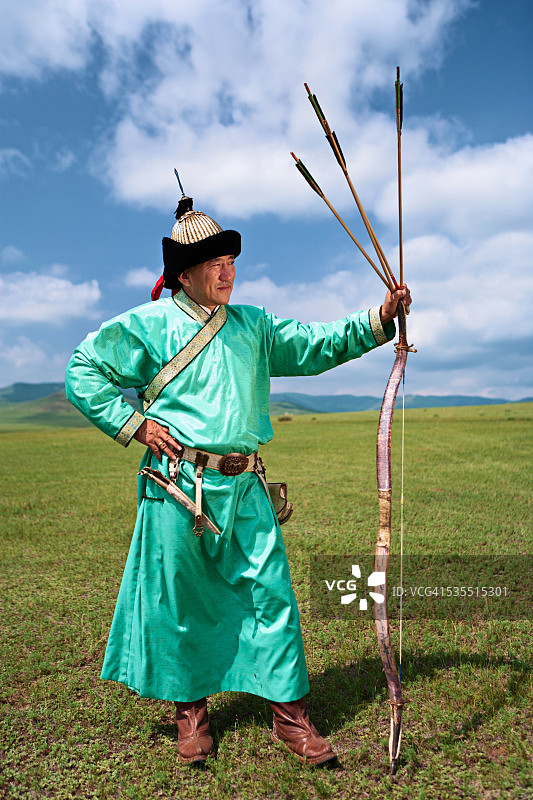 蒙古弓箭手图片素材