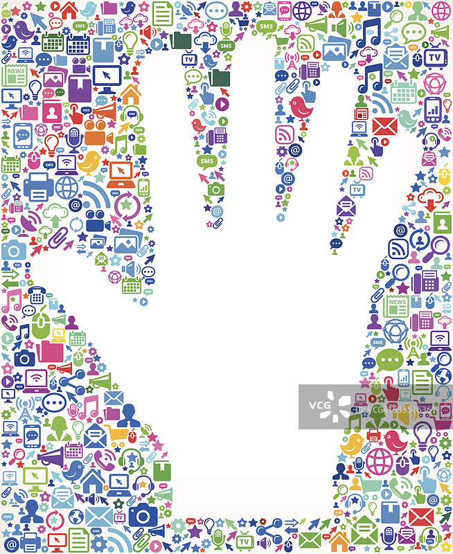 现代科技风棕榈树图案（免版税矢量艺术）图片素材