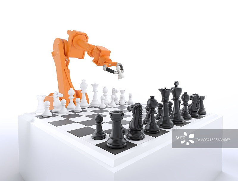 机器人手臂下棋艺术作品图片素材