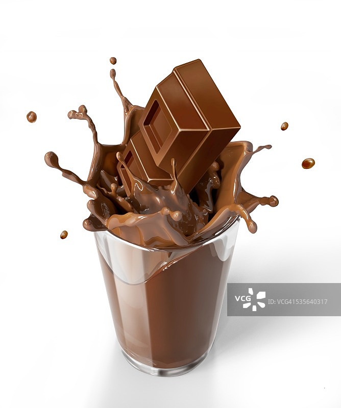 巧克力饮料飞溅，艺术作品图片素材