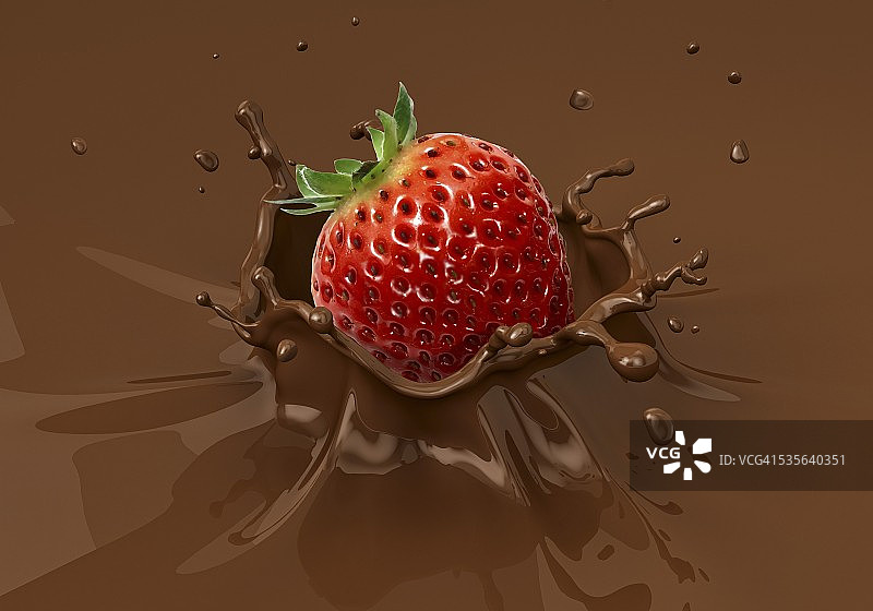 草莓溅入奶昔图片素材