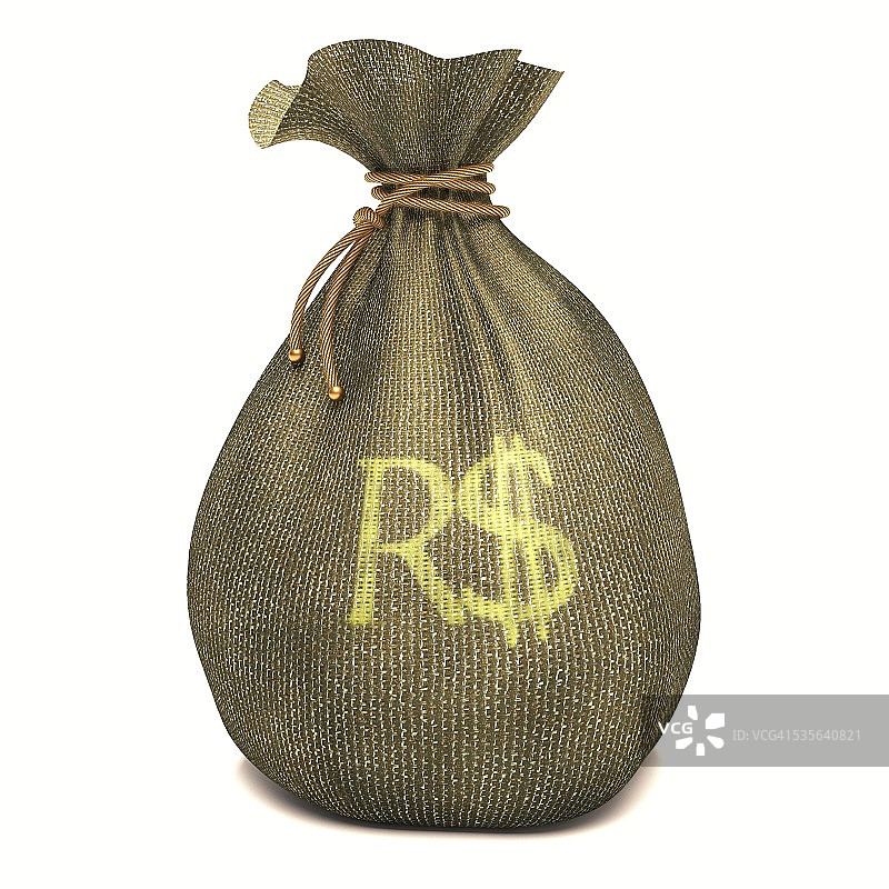 带有巴西雷亚尔标志的袋子图片素材