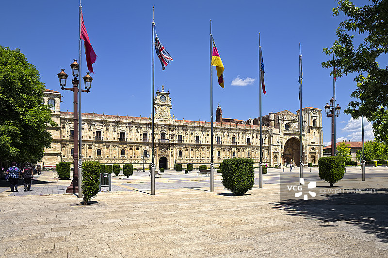 西班牙莱昂莱昂Parador de Leon酒店圣马科斯广场图片素材