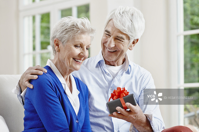 德国黑森州法兰克福，庆祝结婚纪念日的老年夫妇图片素材