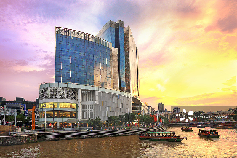 克拉码头日落图片素材