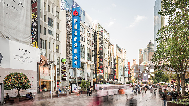 南京路步行街风光图片素材