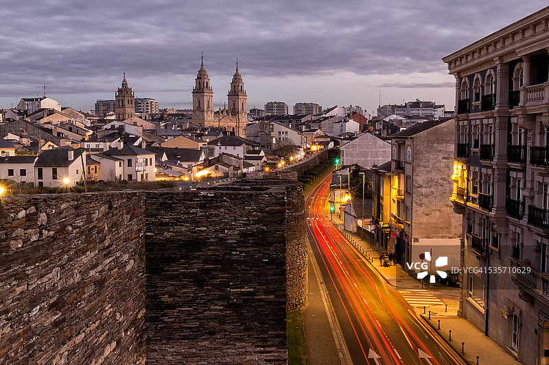 西班牙加利西亚卢戈的罗马城墙图片素材