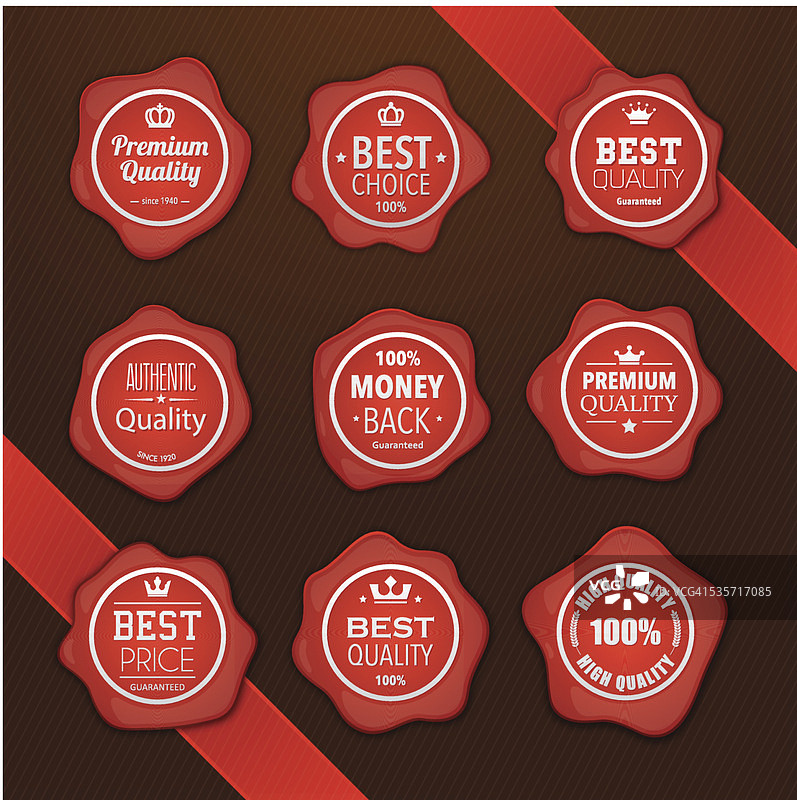 优质红色火漆印章套装图片素材