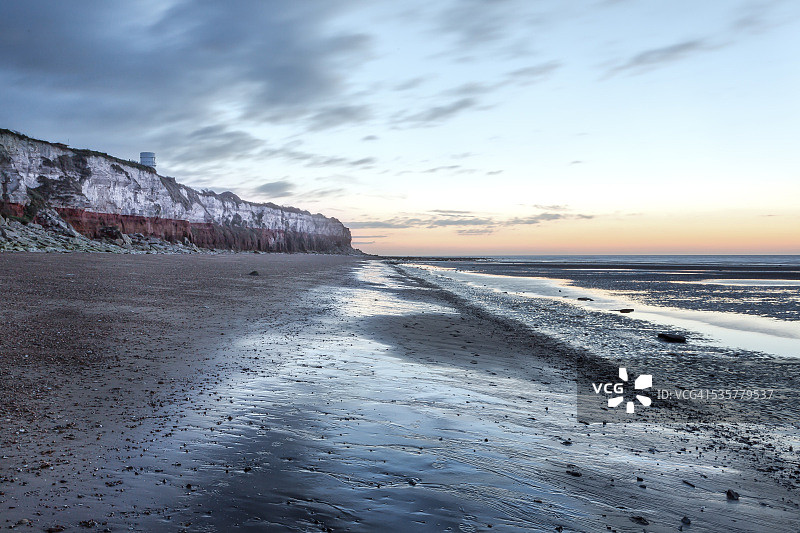亨斯坦顿悬崖退潮图片素材