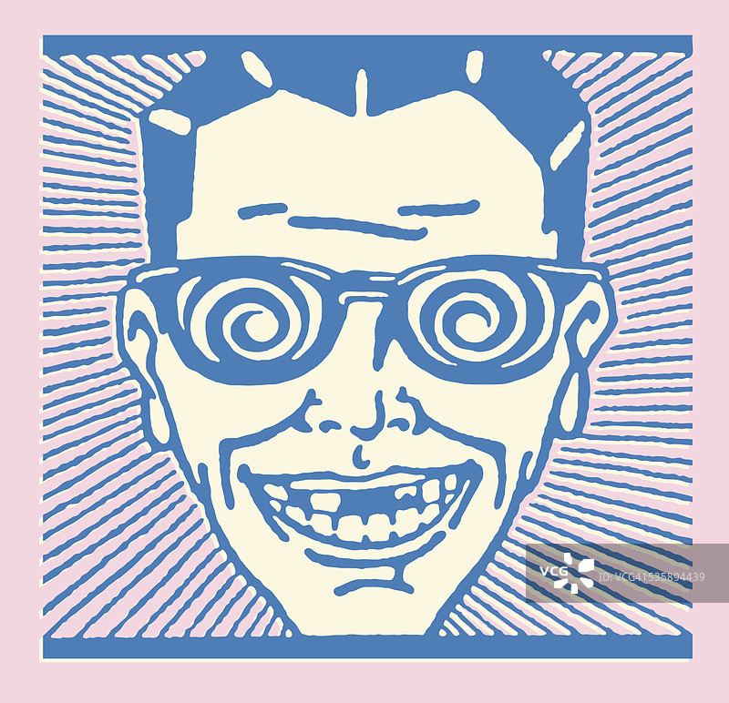 戴着奇特眼镜的男孩图片素材