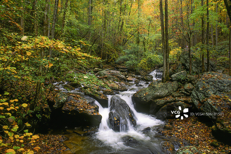 北乔治亚的小溪和瀑布图片素材