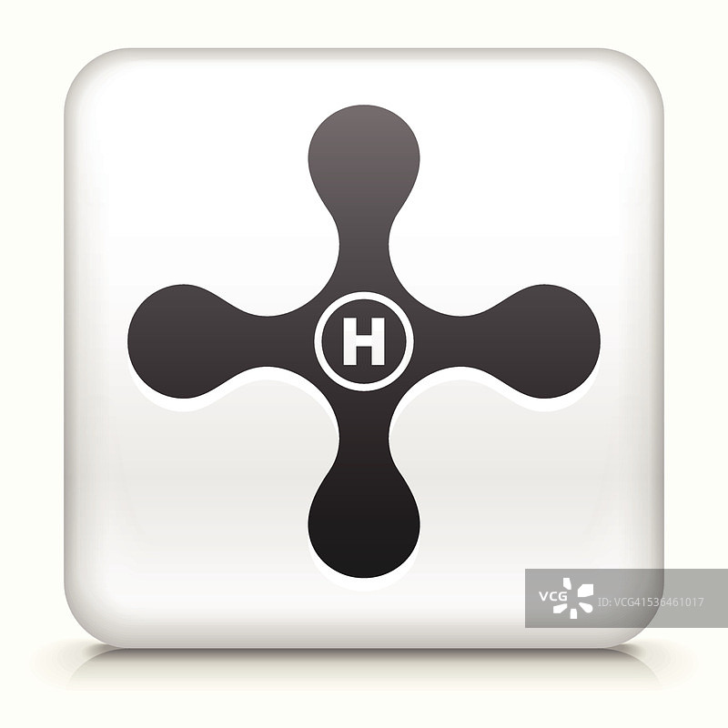 带热水旋钮的方形按钮免版税矢量艺术图片素材