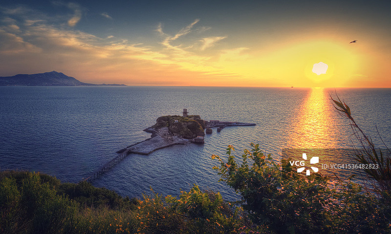 地中海日落图片素材