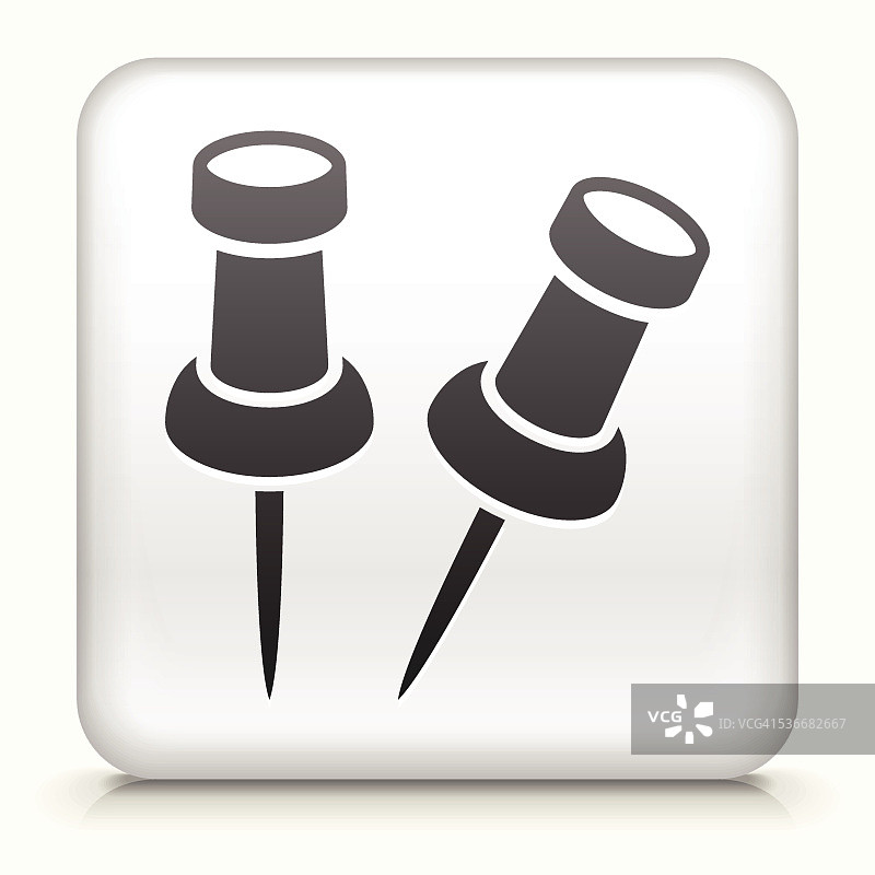 方形按钮（带别针）图片素材